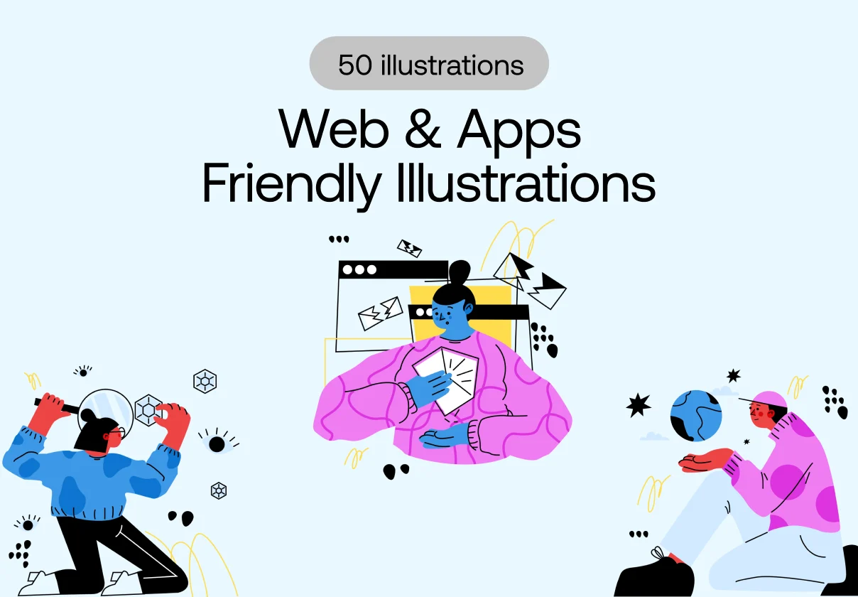 50 - Web & Apps Friendly Illustrations