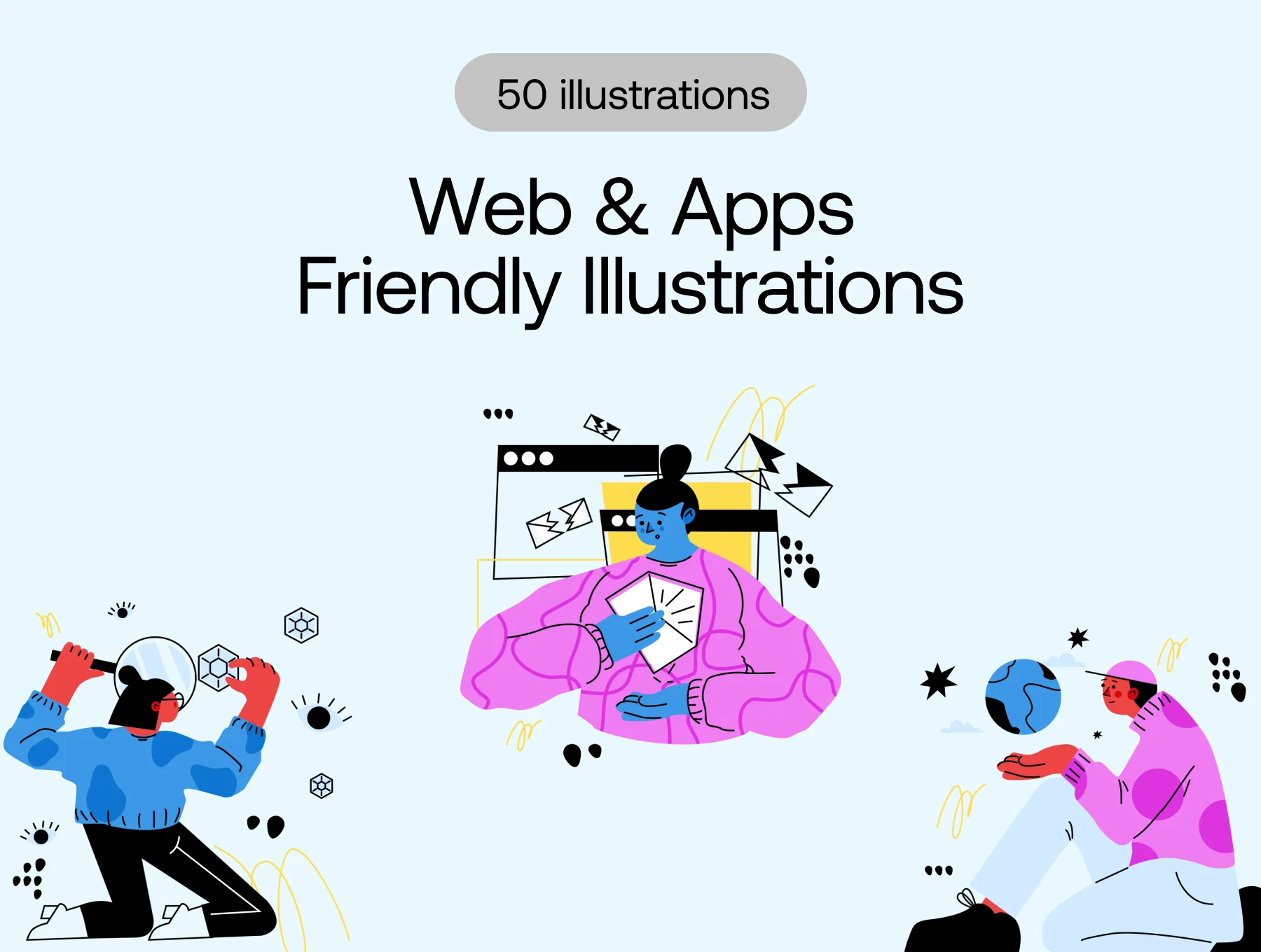 50 - Web & Apps Friendly Illustrations