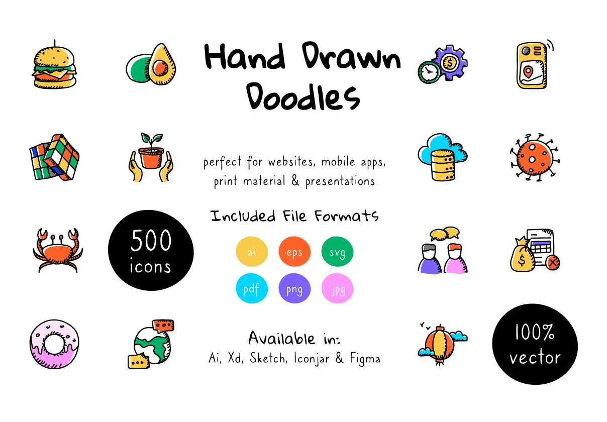 500 Doodle Icons