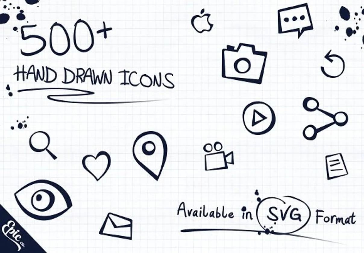 500+ Epic Hand Drawn Icons