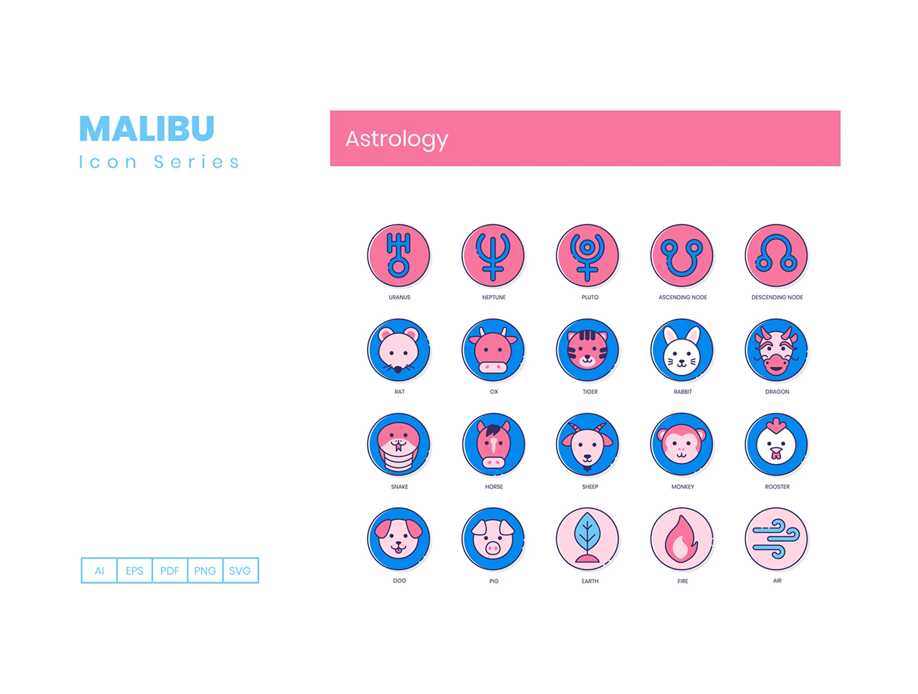 55 Astrology Icons | Malibu Series 2