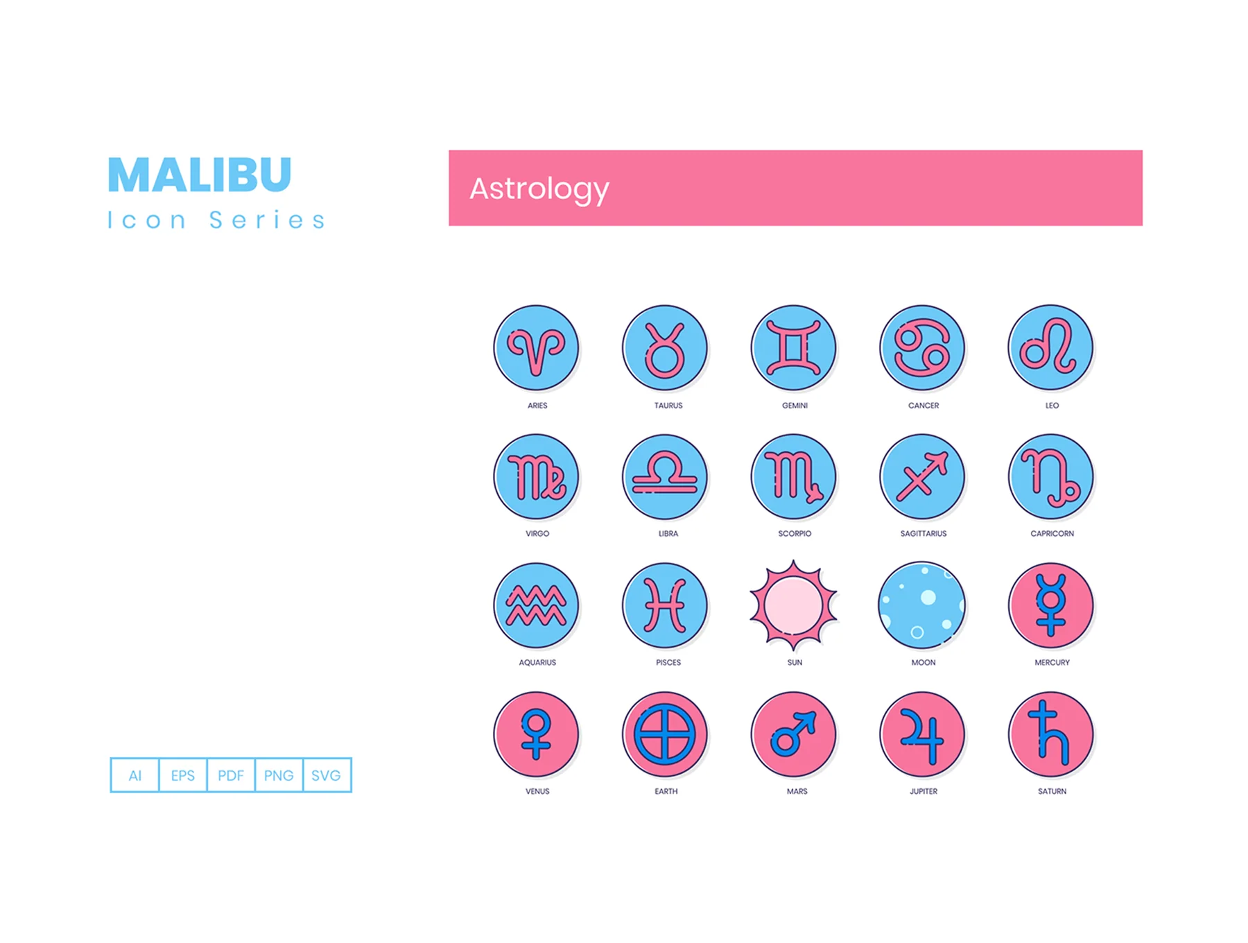 55 Astrology Icons | Malibu Series 3