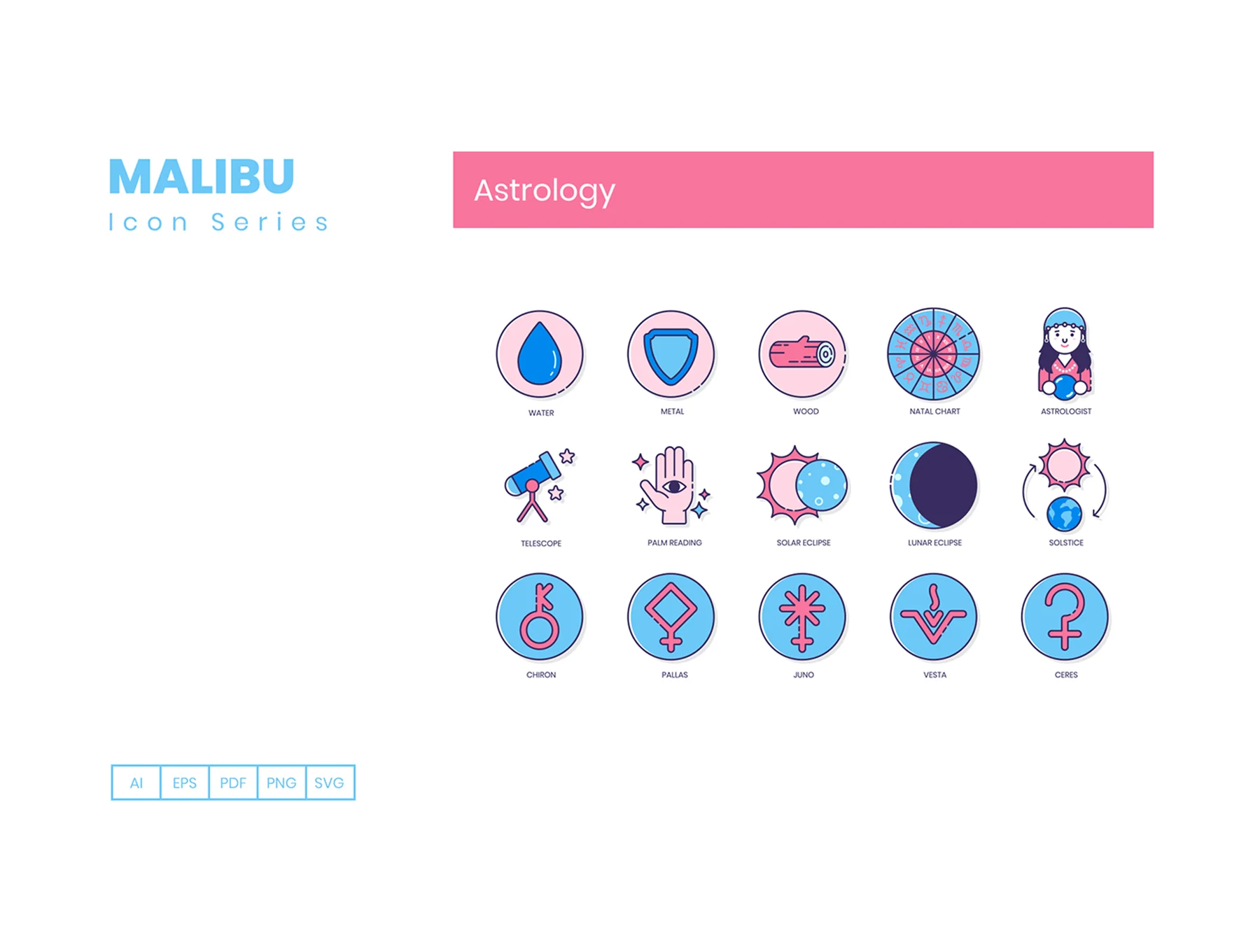 55 Astrology Icons | Malibu Series 4
