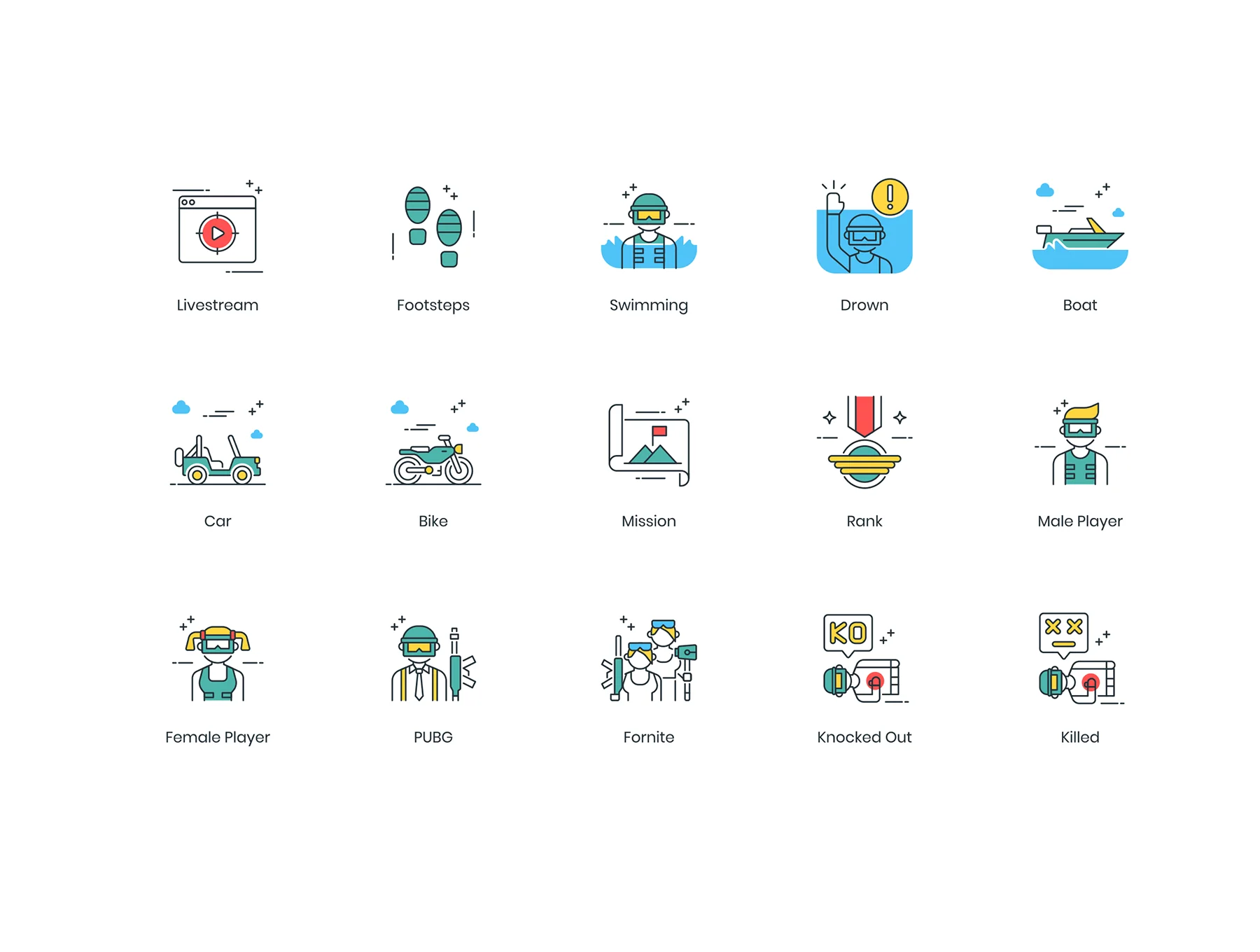 55 Battle Royale Icons | ColorPop Series 5