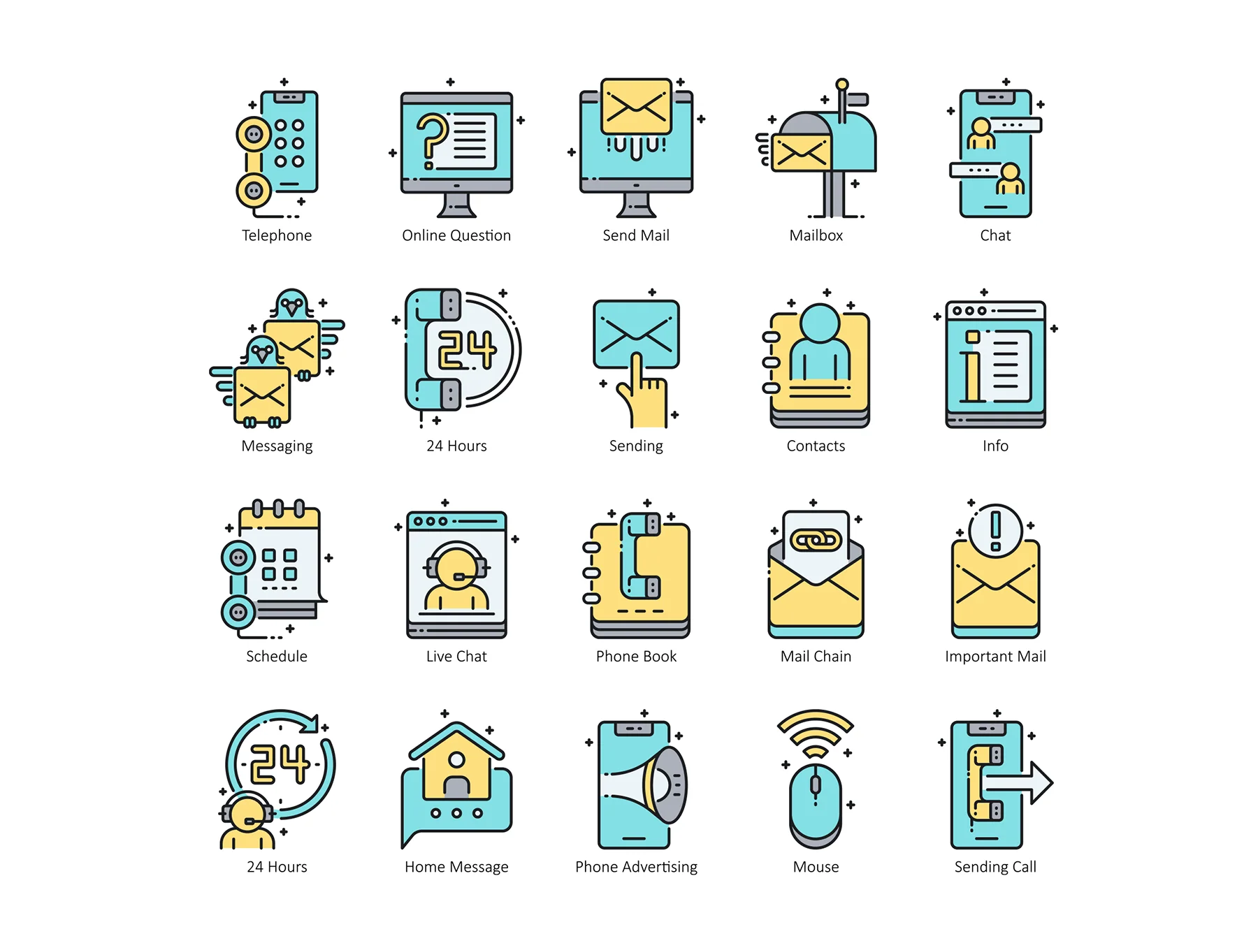 55 Contact Us Icons | Aqua Series 3