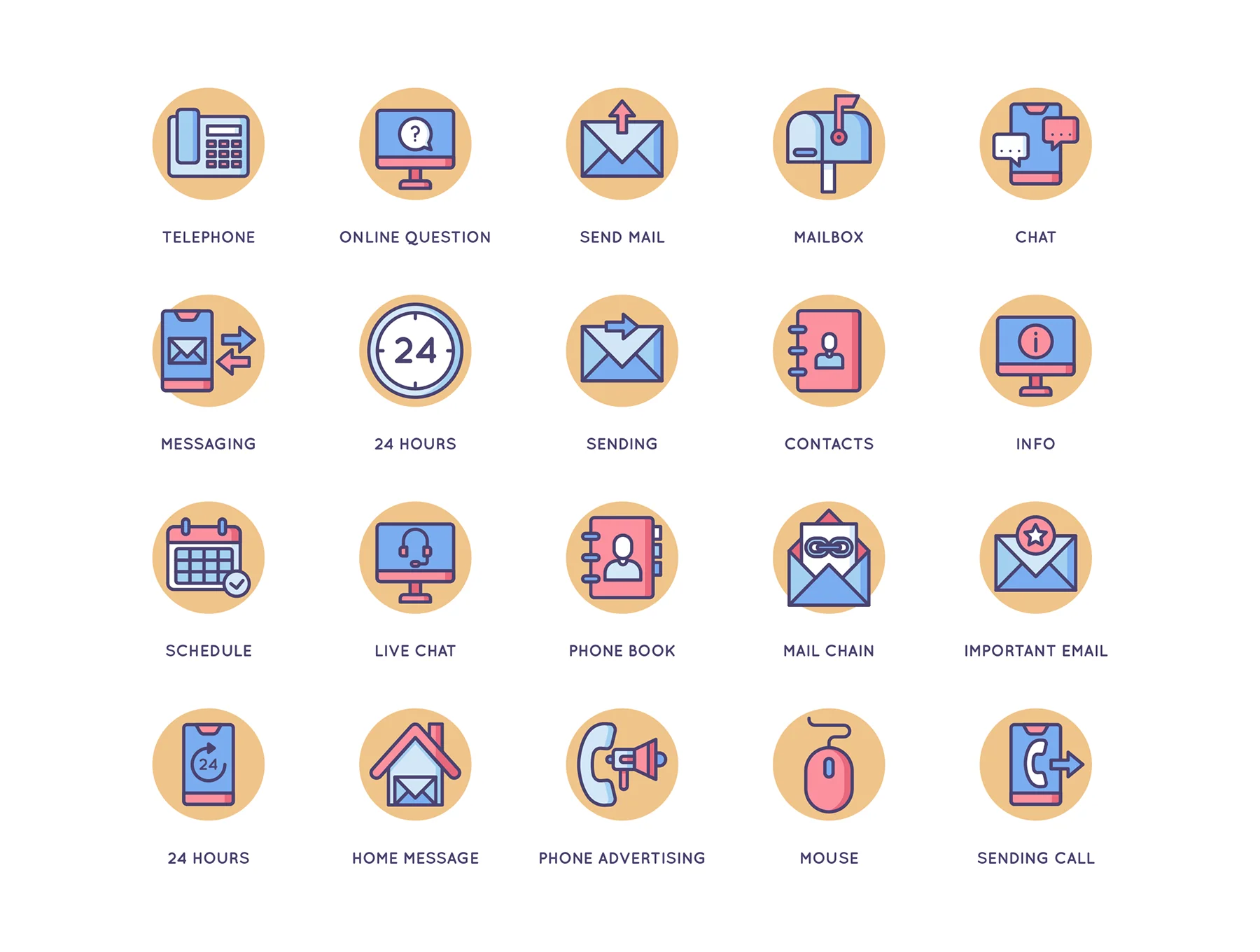 55 Contact Us Icons | Butterscotch Series 3