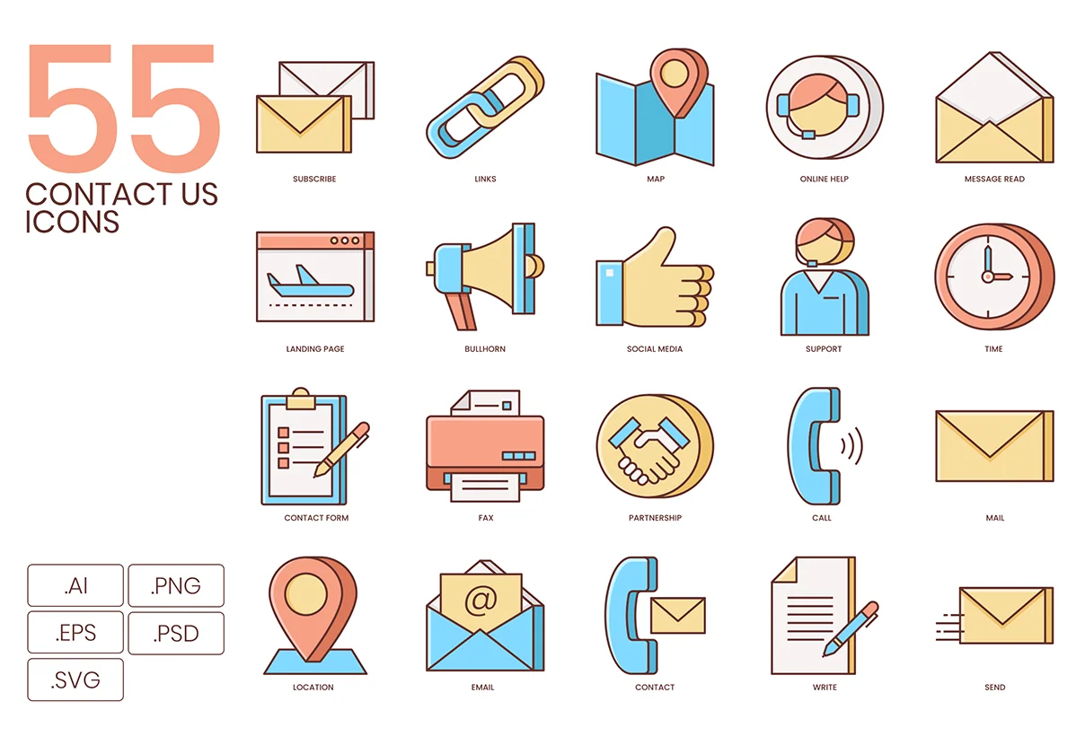 55 Contact Us Icons | Honey Series