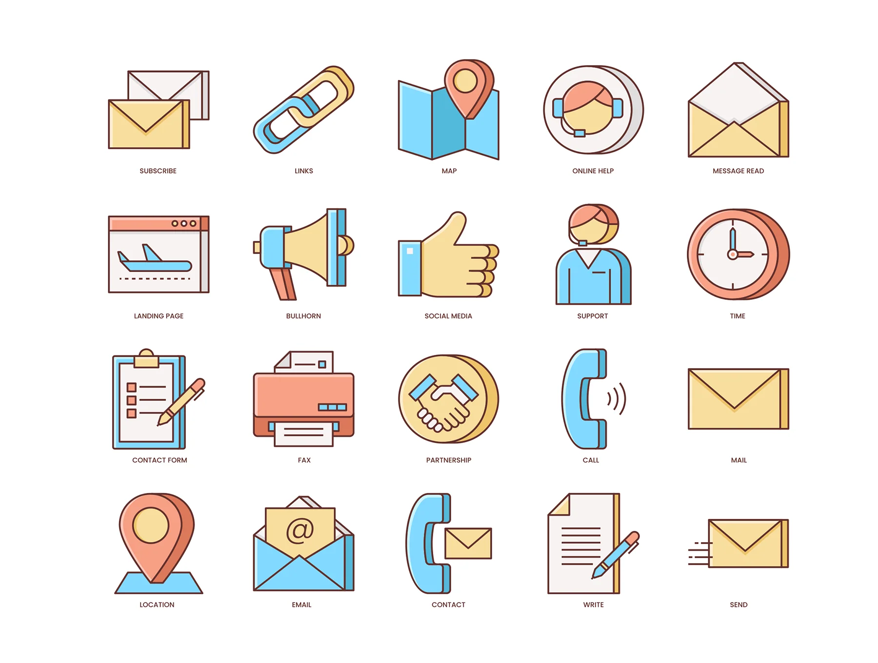 55 Contact Us Icons | Honey Series 2