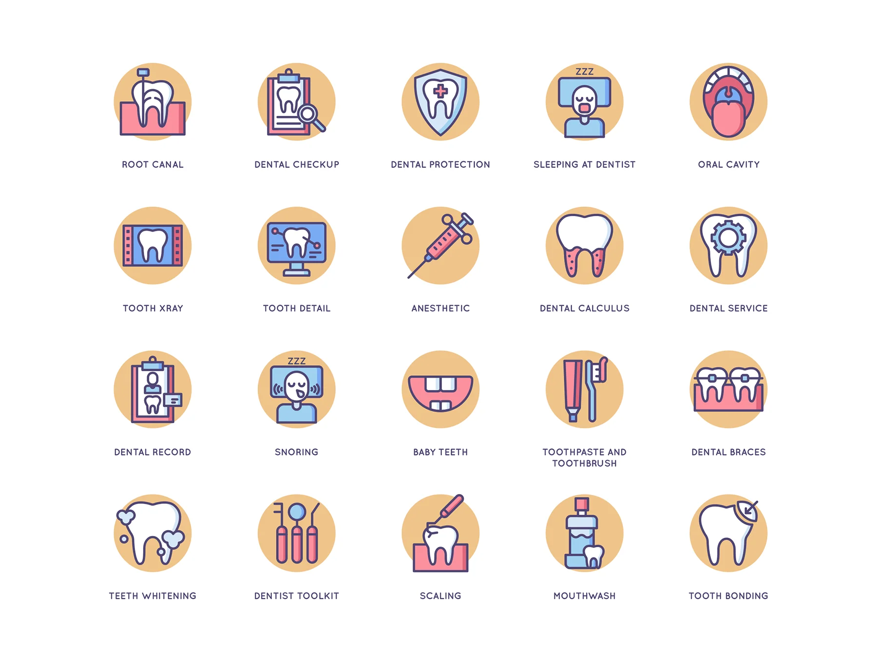 57 Dental Icons | Butterscotch Series 3