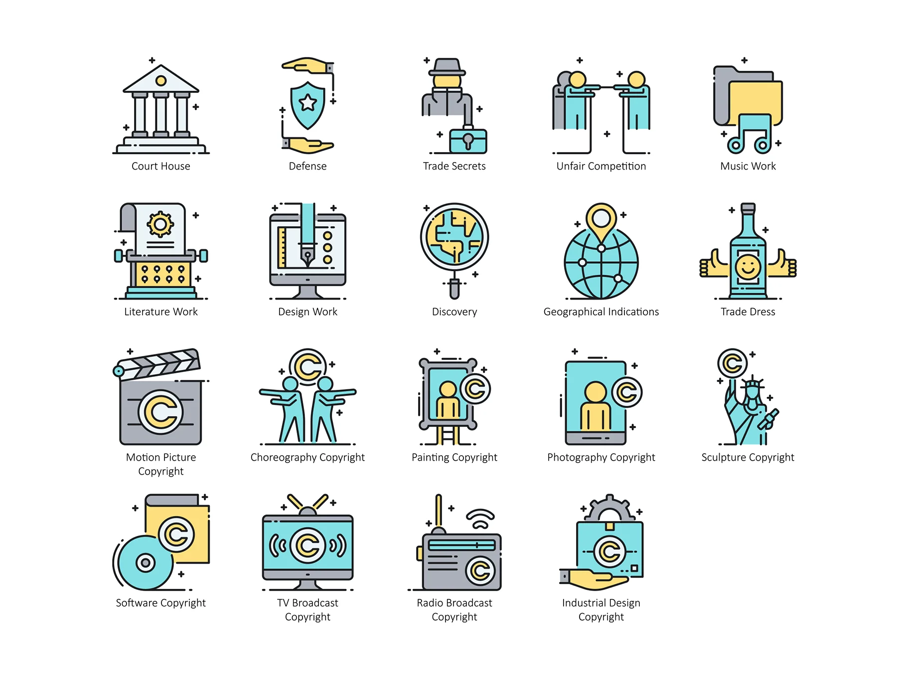 59 Copyright Law Icons | Aqua Series 4