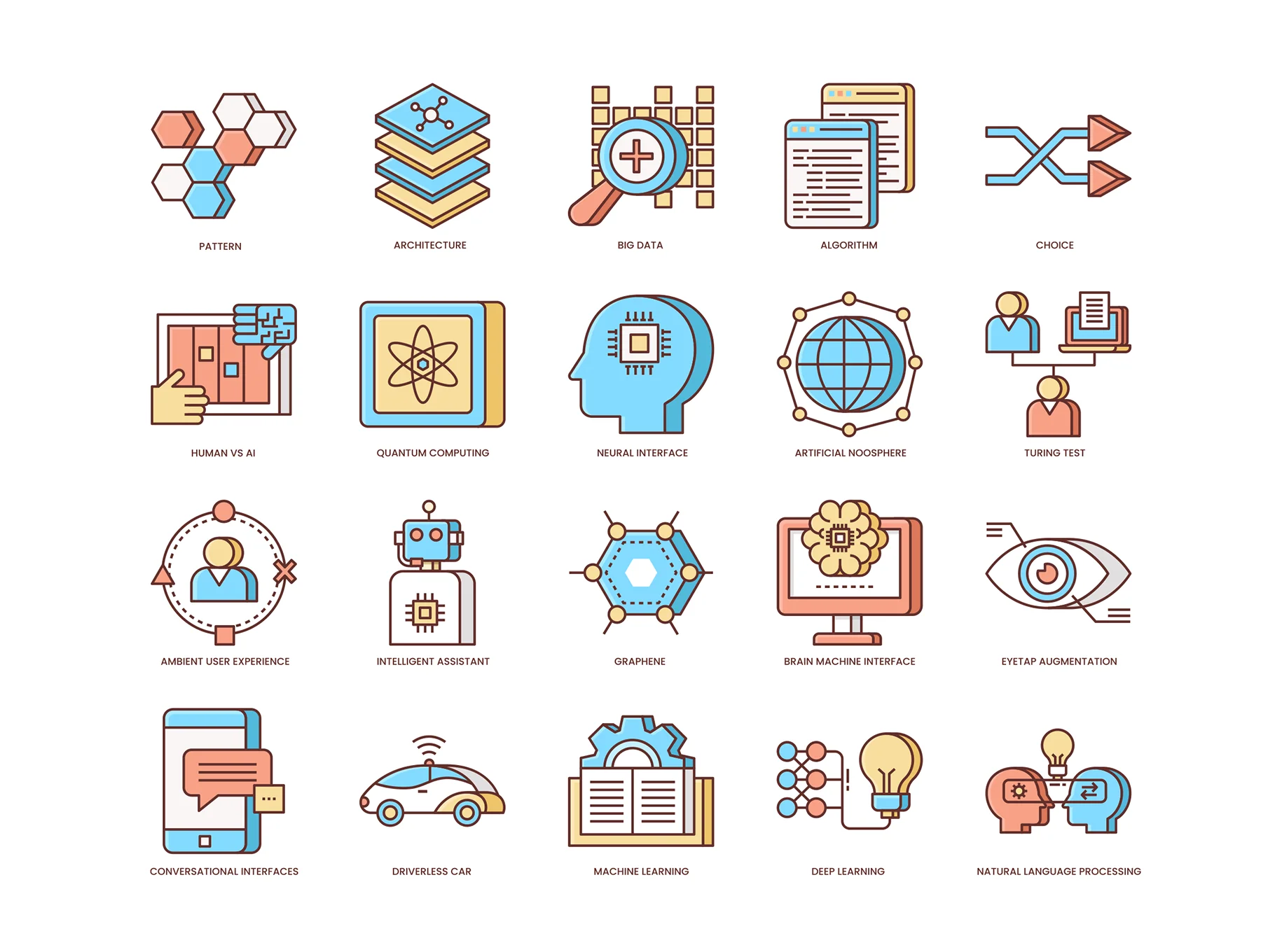 60 Artificial Intelligence Icons | Honey Series 3