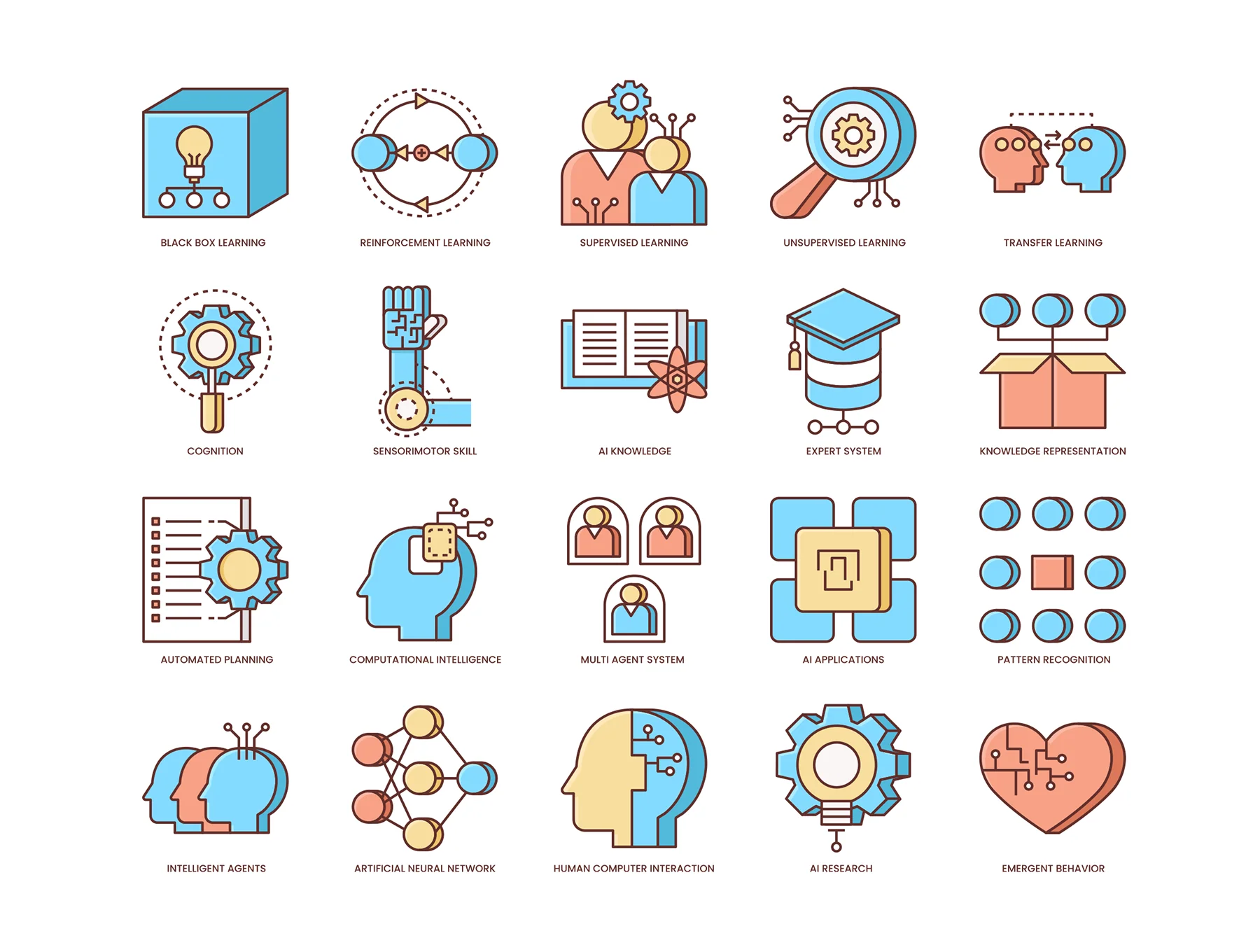 60 Artificial Intelligence Icons | Honey Series 4