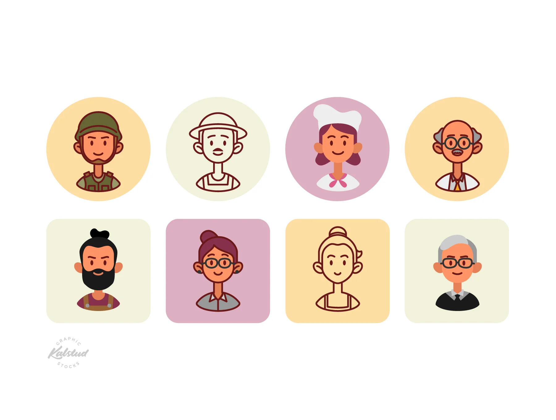 60 Avatar Icons Profession Series 5