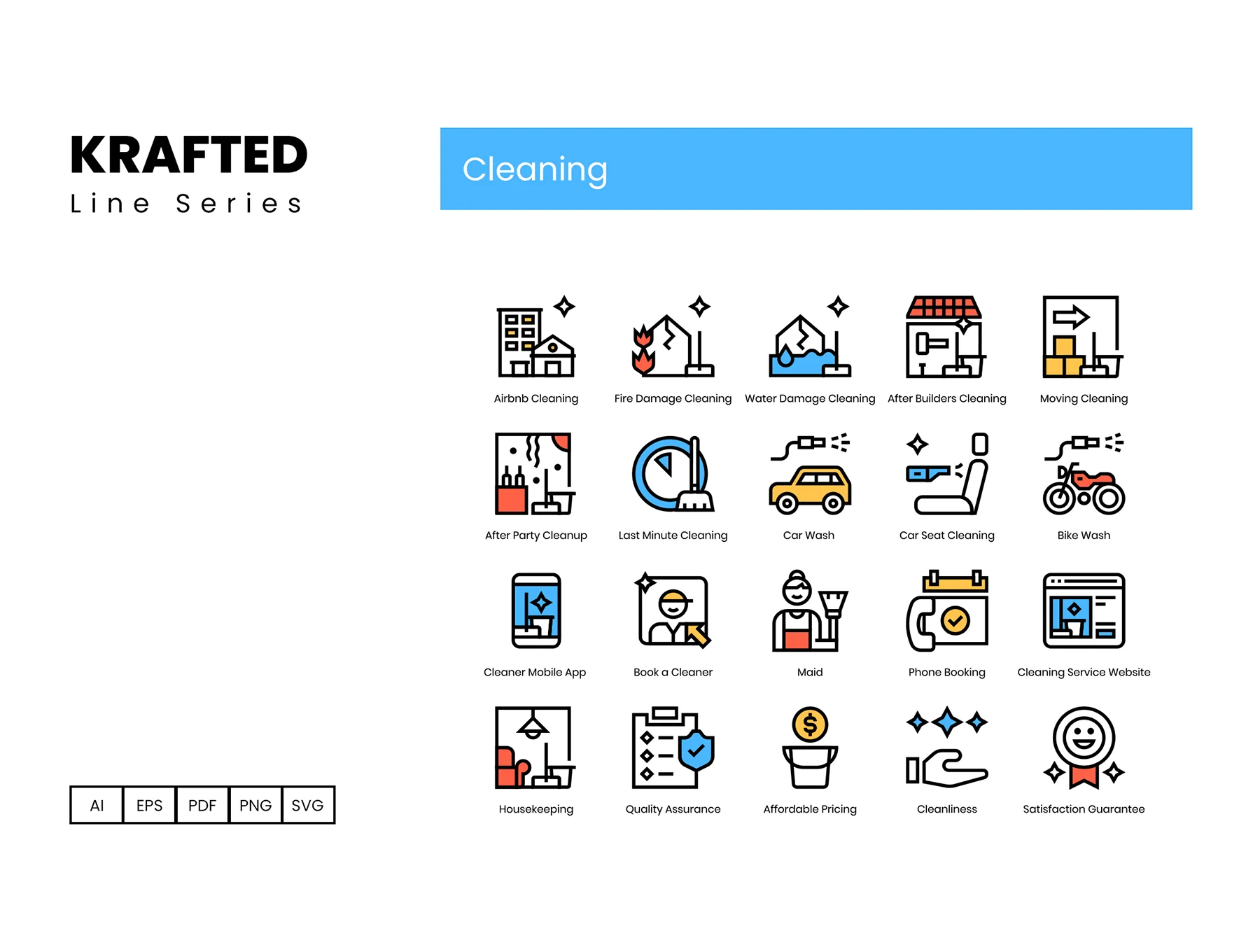 60 Cleaning Icons | Krafted Series 4