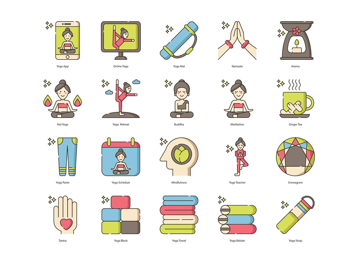 60 Yoga Icons | Hazel Series 2