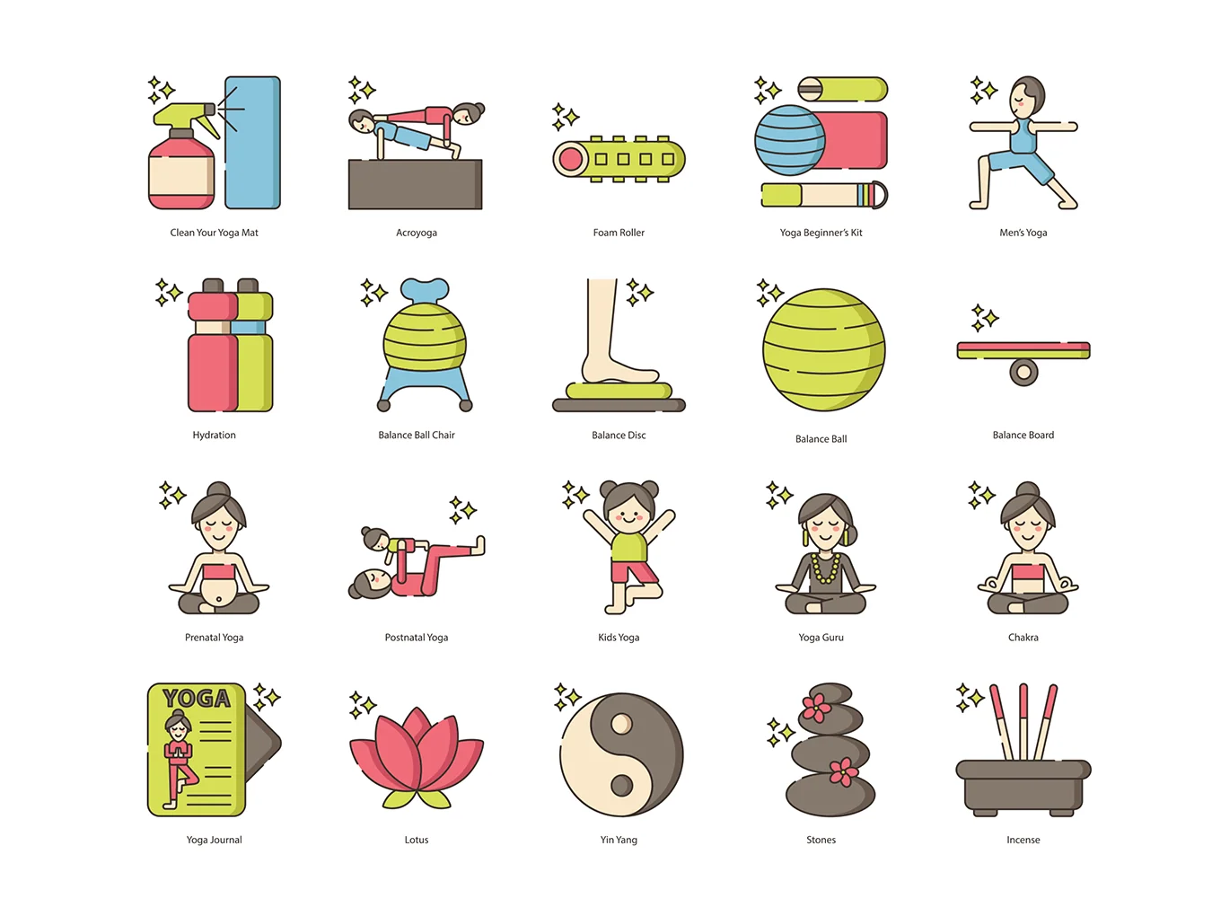 60 Yoga Icons | Hazel Series 3