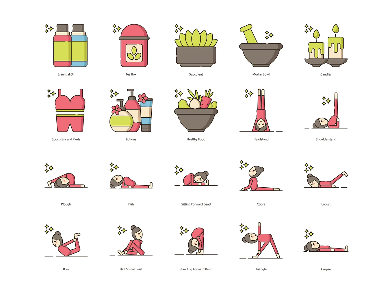 60 Yoga Icons | Hazel Series 4