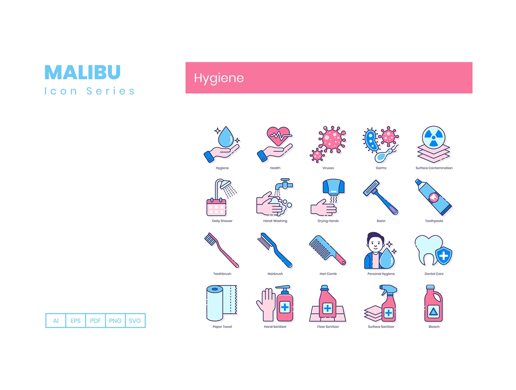 60 Hygiene Icons | Malibu Series 2