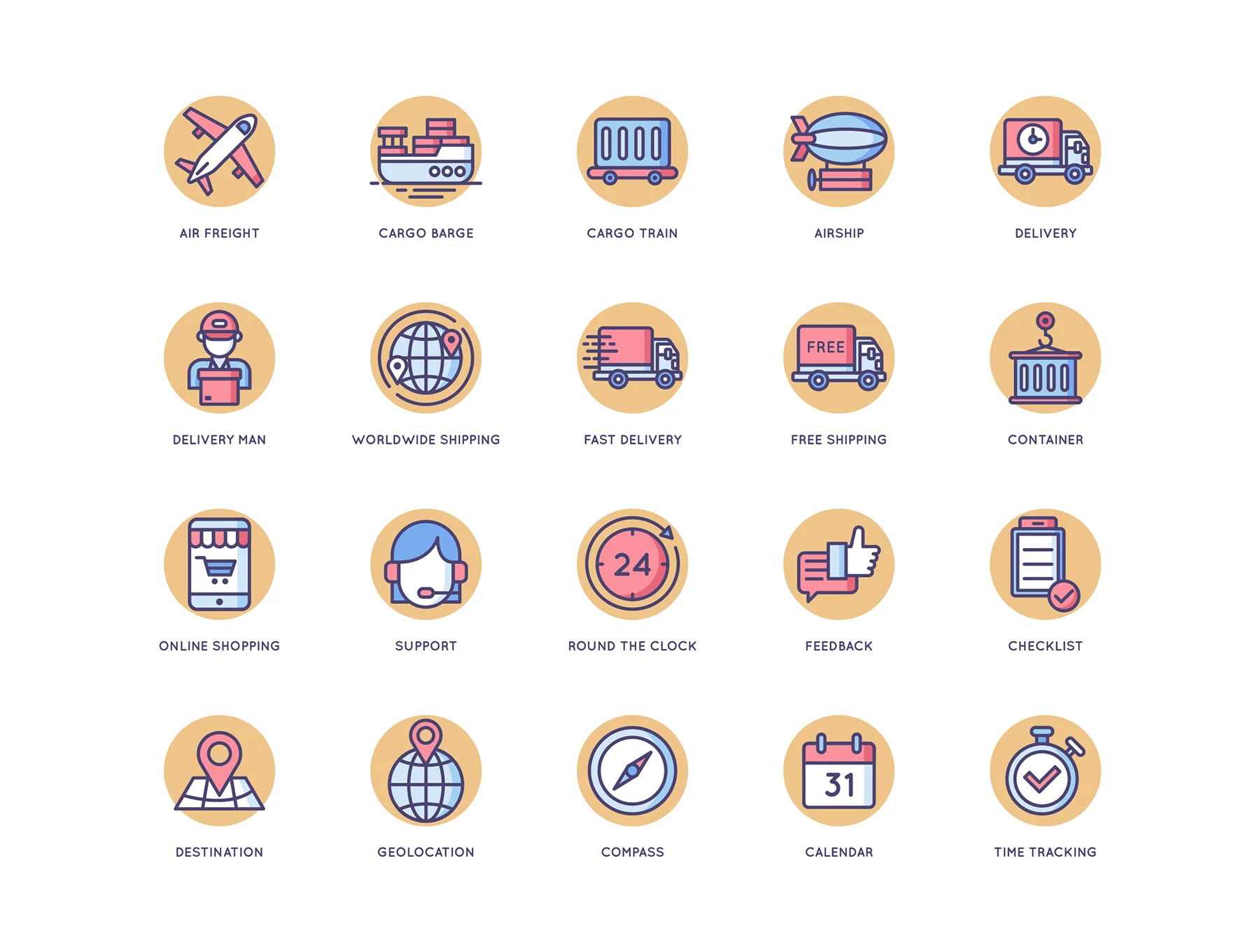 60 Logistics Icons | Butterscotch Series 2