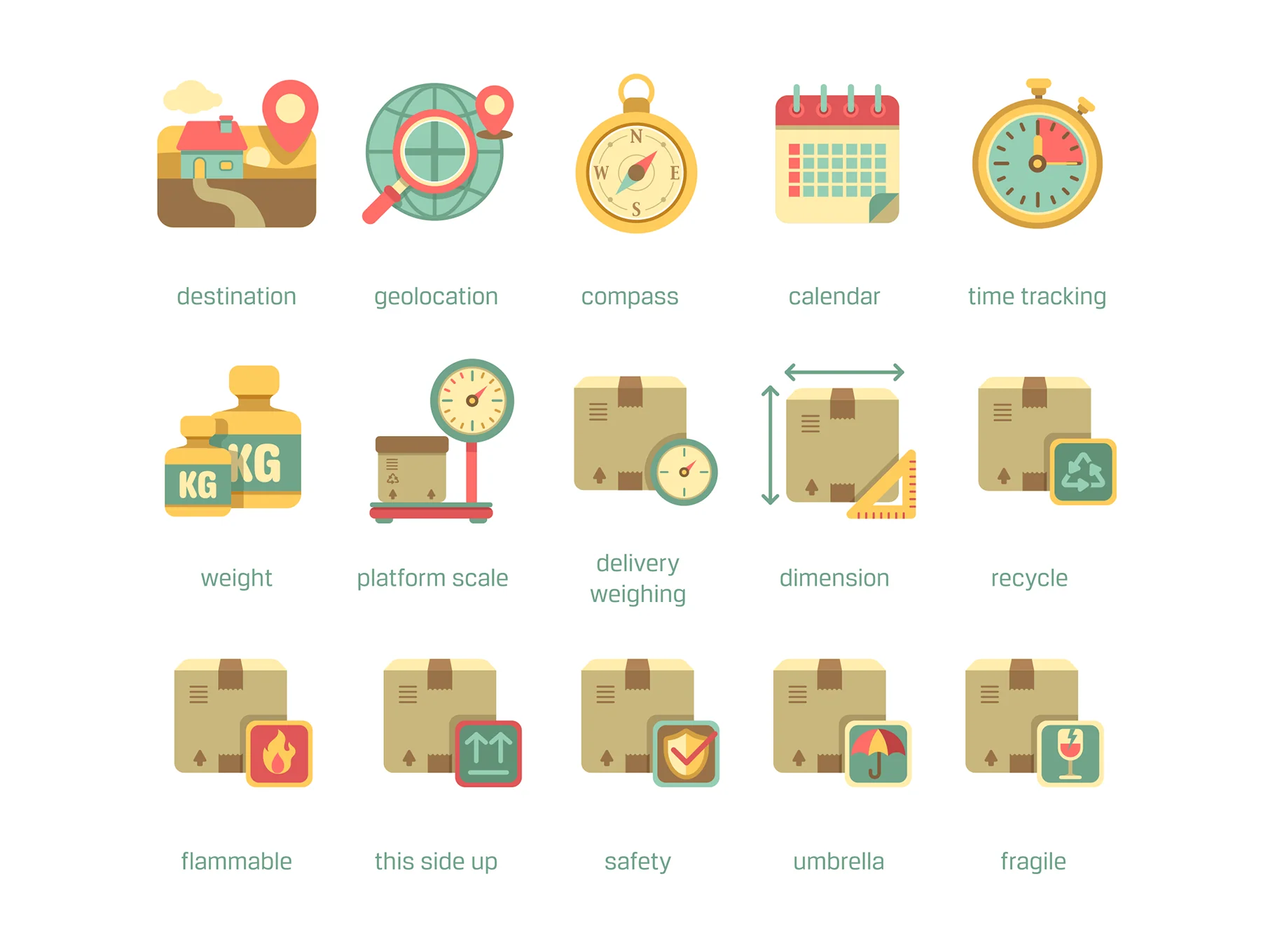 60 Logistics Icons | Retro Series 3