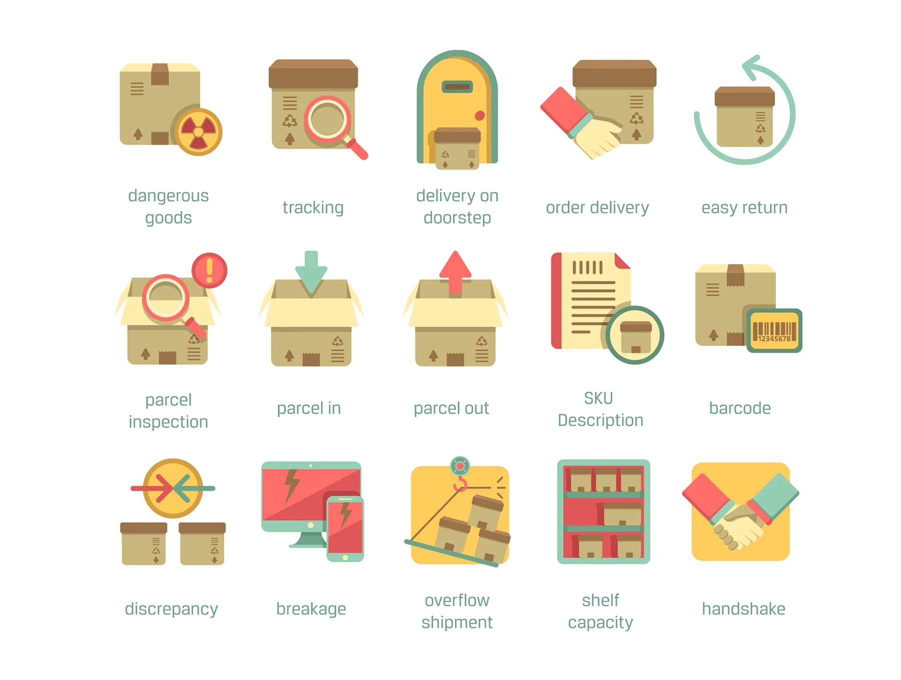 60 Logistics Icons | Retro Series 4