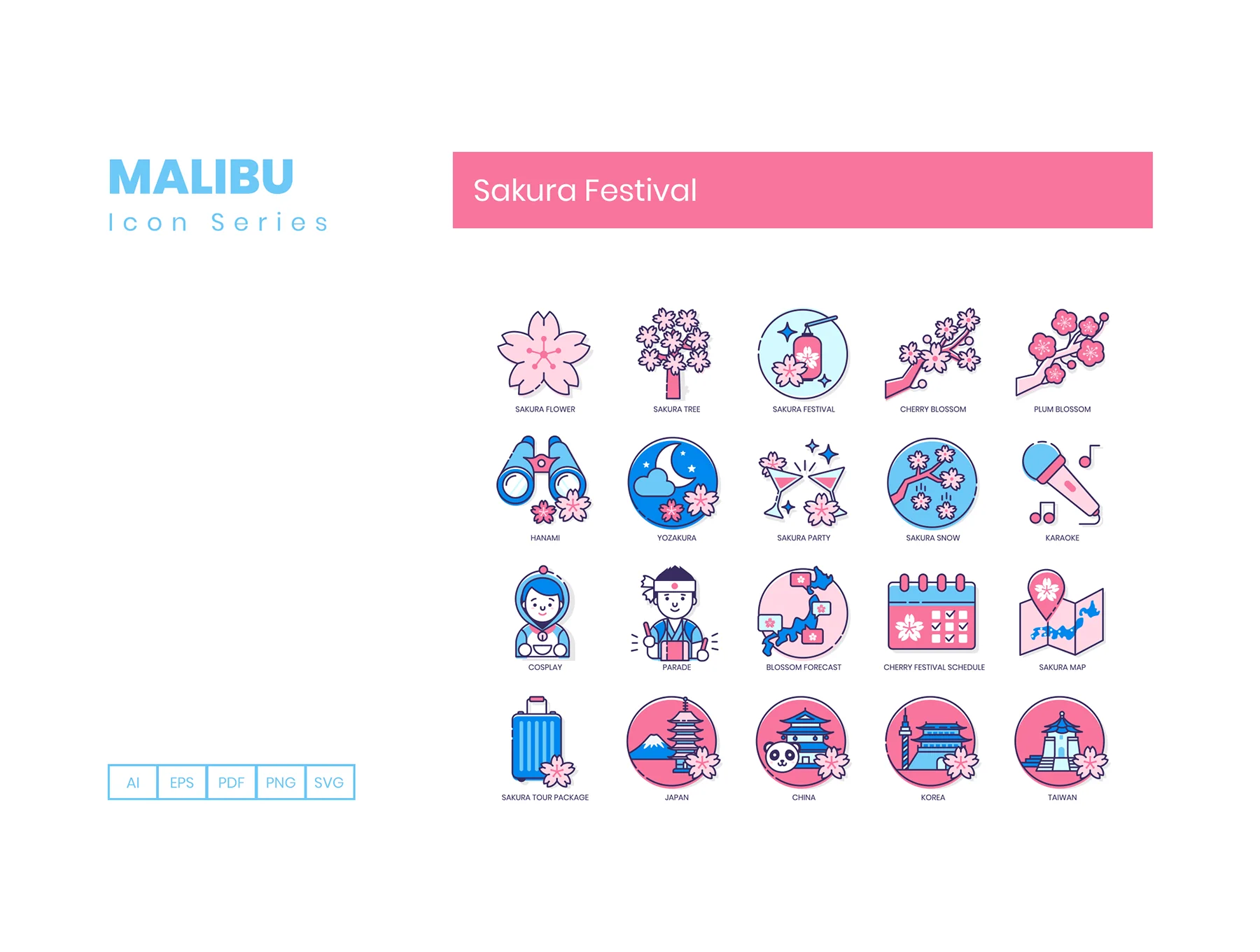 60 Sakura Festival Icons | Malibu Series 2