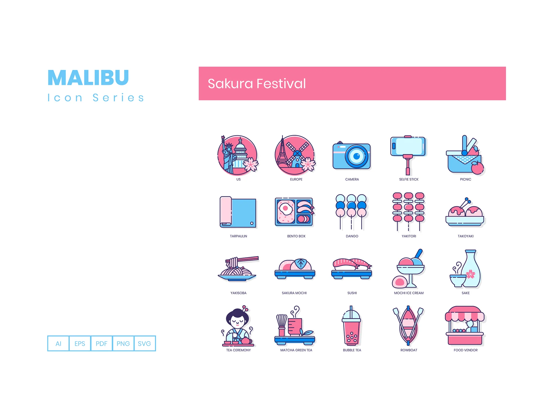 60 Sakura Festival Icons | Malibu Series 3