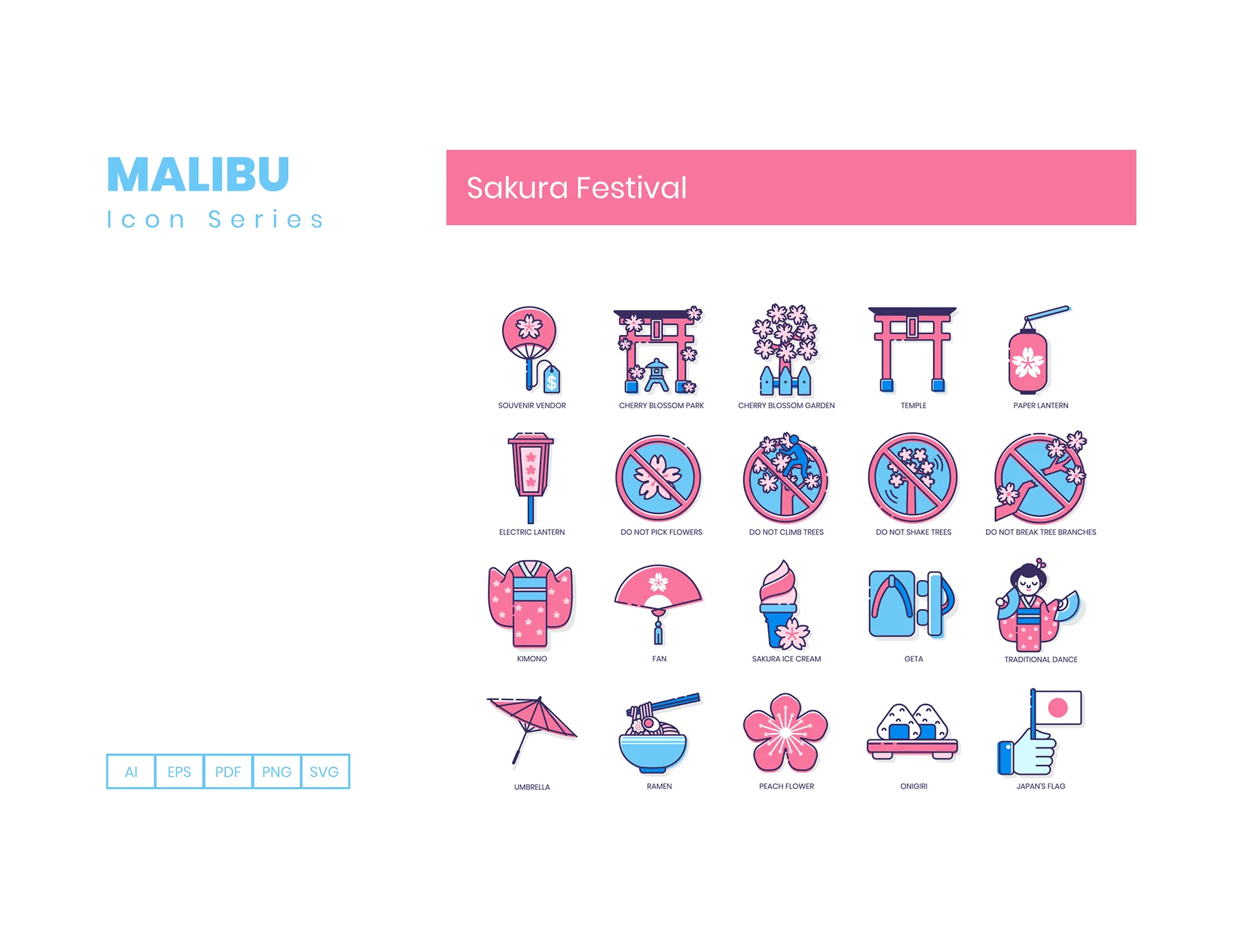 60 Sakura Festival Icons | Malibu Series 4