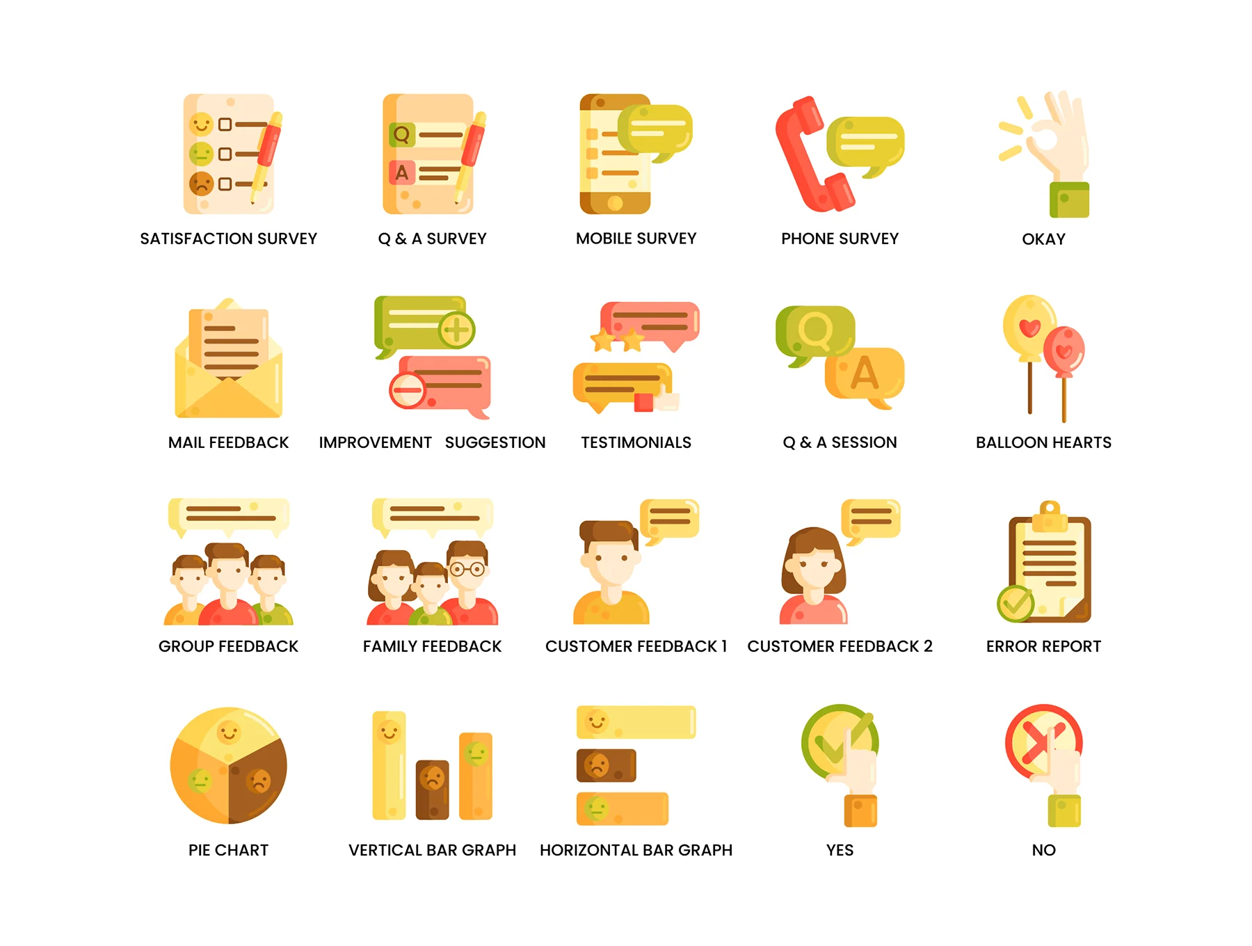 60 Survey & Feedback Icons | Caramel Series 3