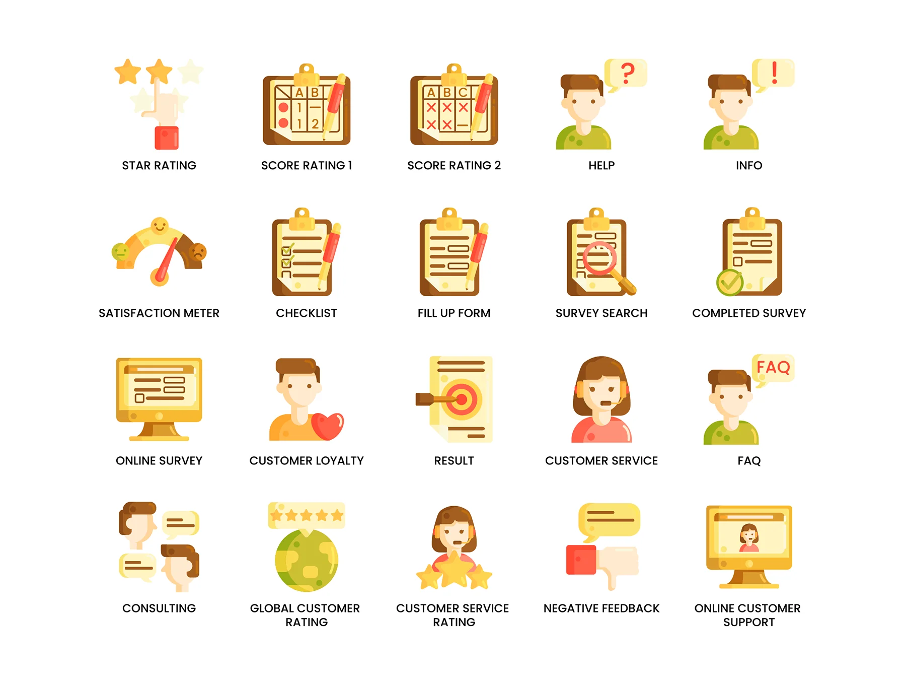 60 Survey & Feedback Icons | Caramel Series 4