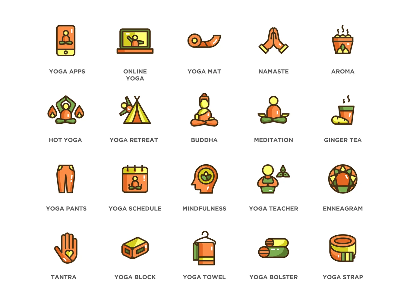 60 Yoga Icons | Eco Series 2