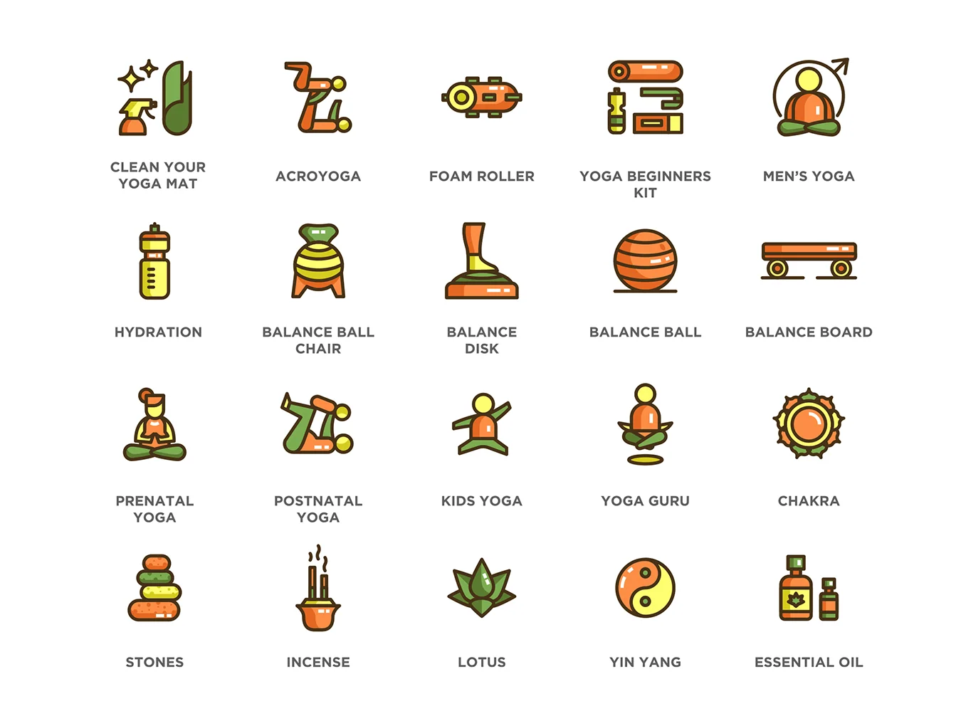 60 Yoga Icons | Eco Series 4