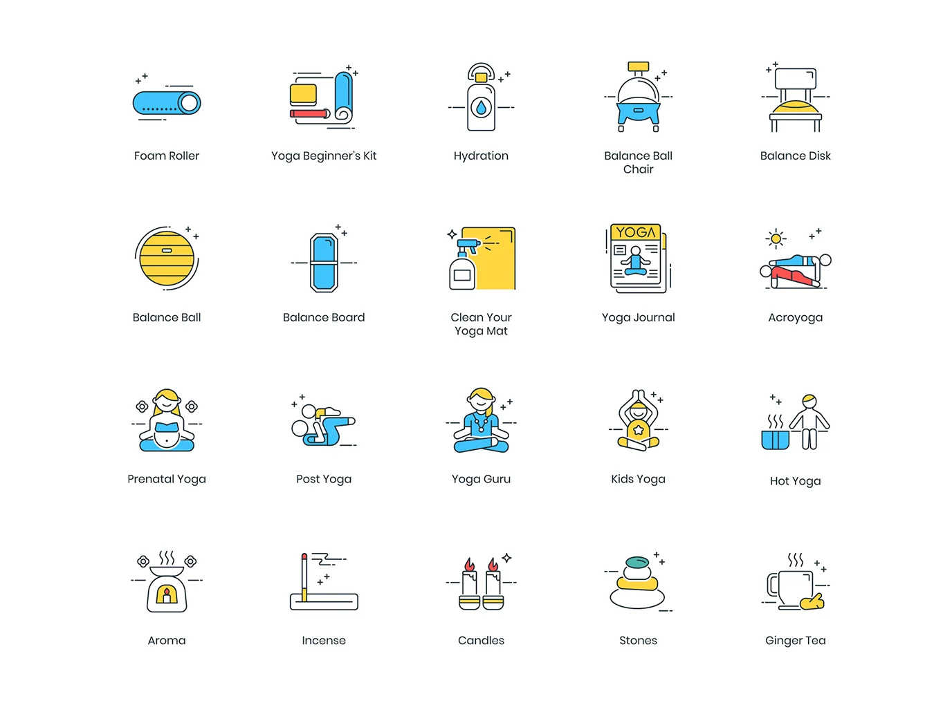60 Yoga Icons | ColorPop Series 3