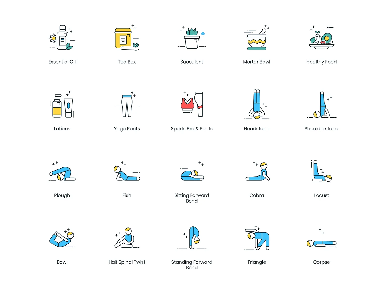 60 Yoga Icons | ColorPop Series 4