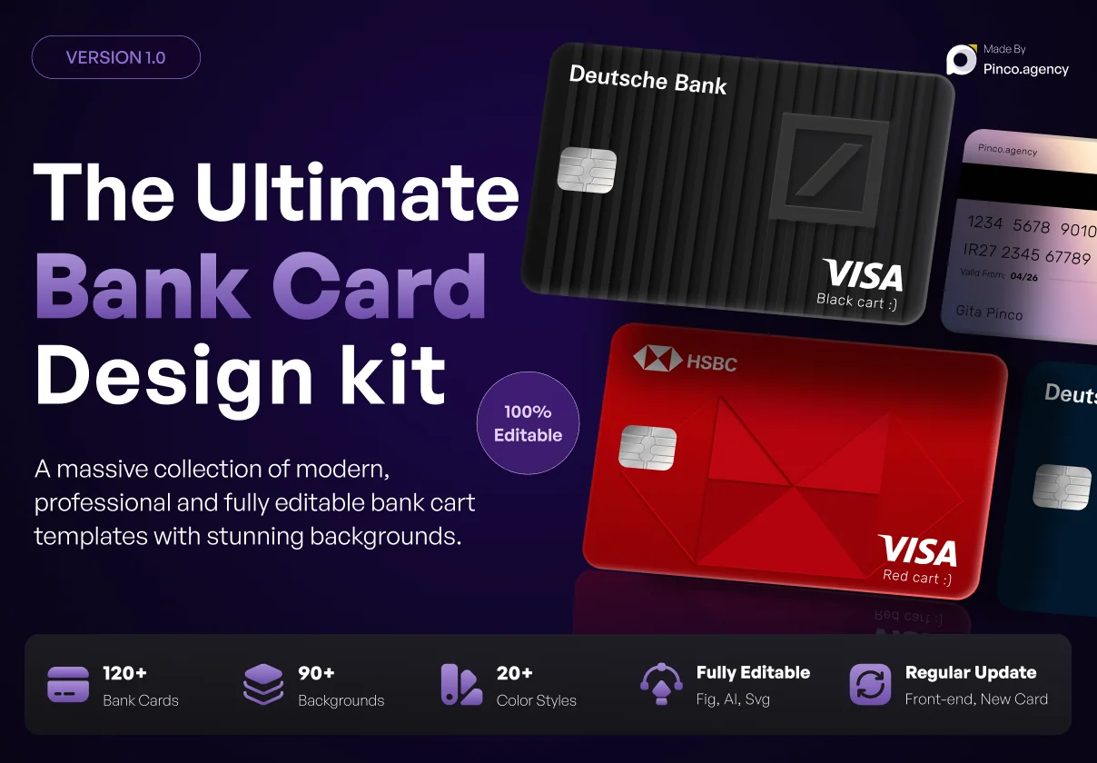 600+ Bank Card Templates – Credit Card UI Kit (Svg, Figma, AI)