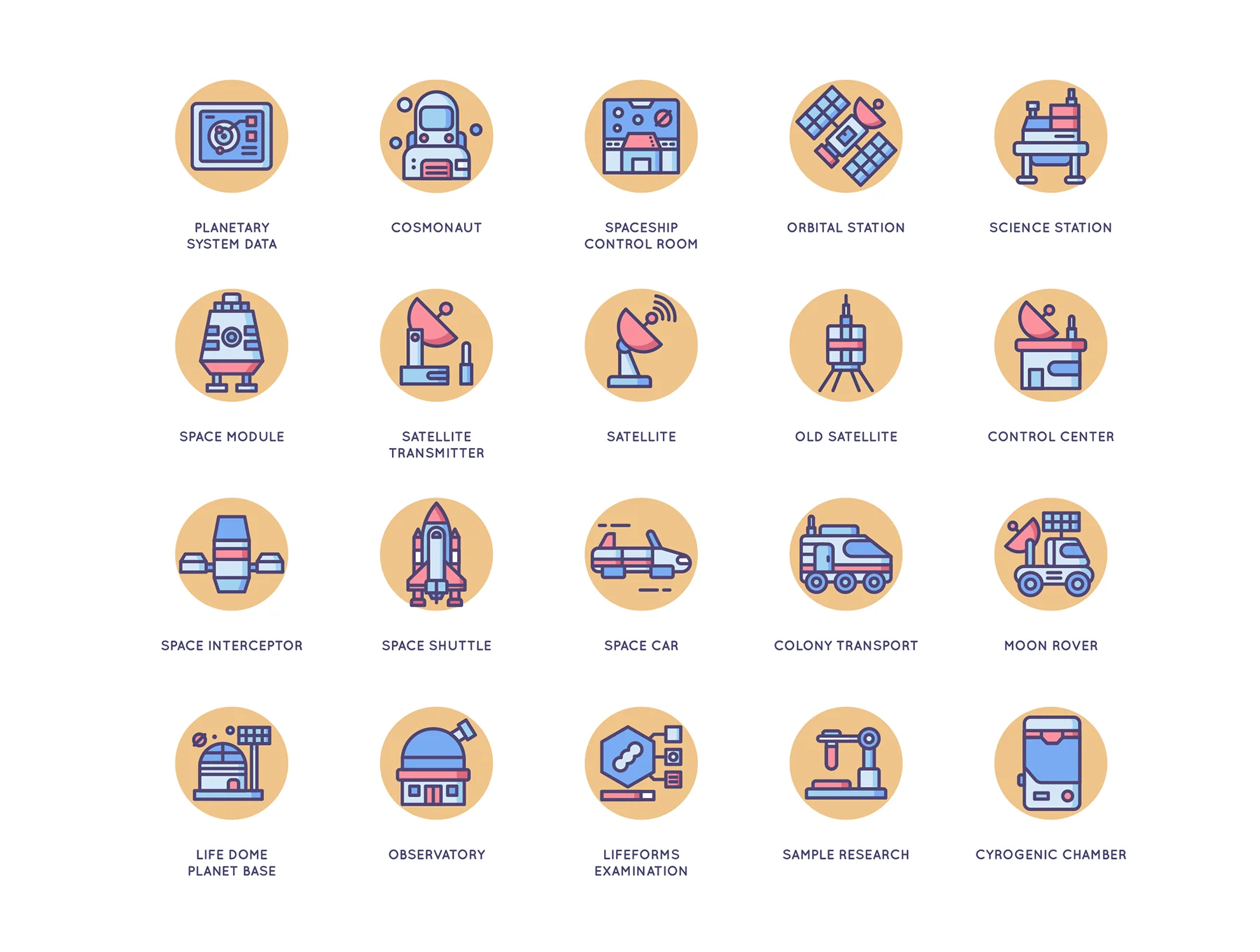 63 Space Icons | Butterscotch Series 2