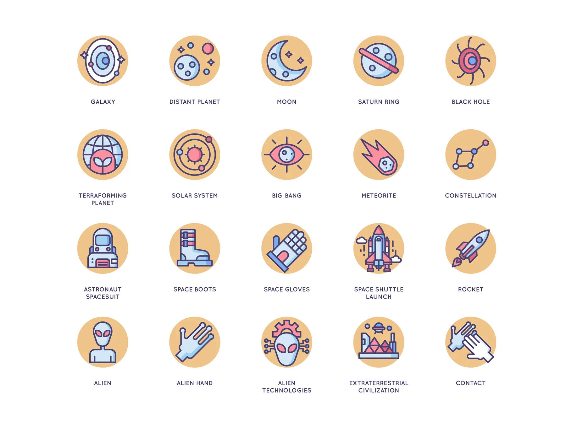 63 Space Icons | Butterscotch Series 3