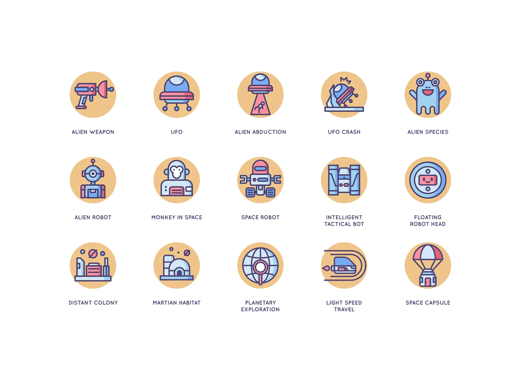 63 Space Icons | Butterscotch Series 4