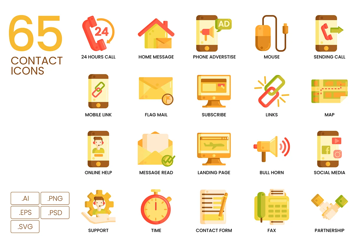 65 Contact Us Icons | Caramel Series