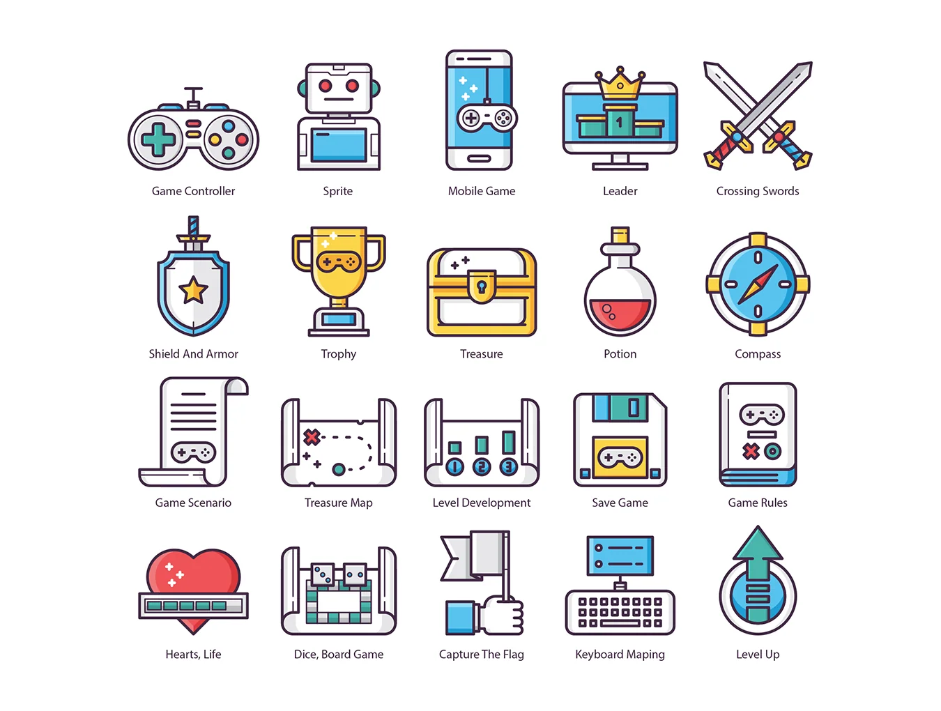 65 Game Design Icons | Groovy Series 2