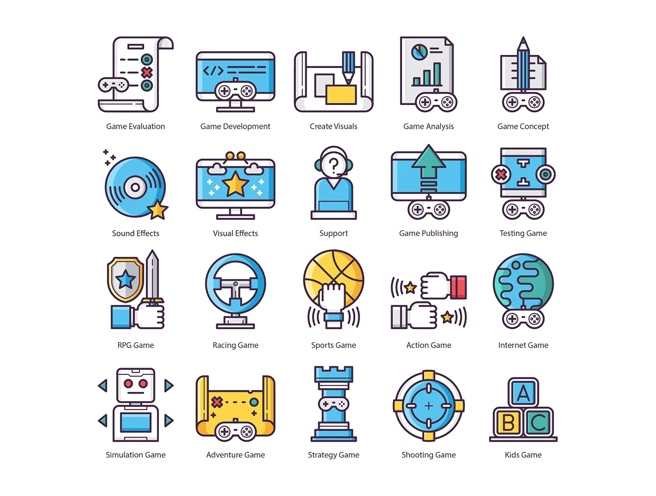 65 Game Design Icons | Groovy Series 3