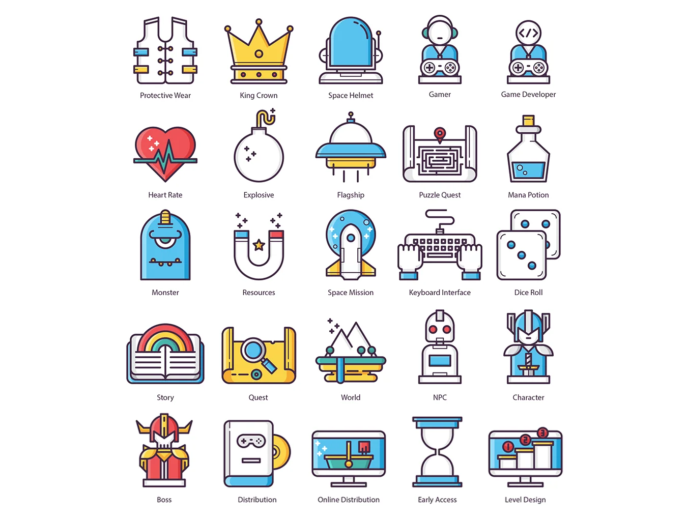 65 Game Design Icons | Groovy Series 4