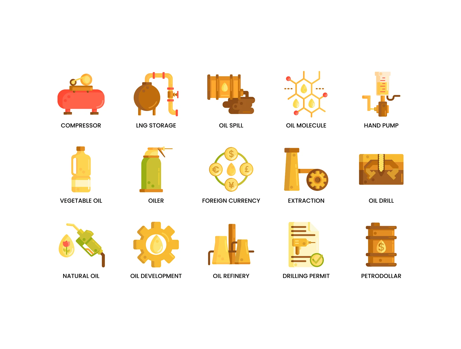 65 Oil & Gas Icons | Caramel Series 4