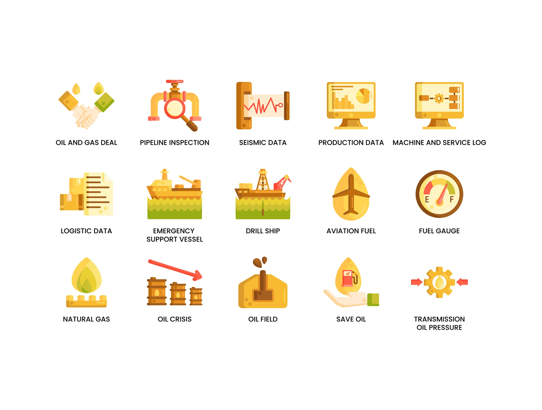 65 Oil & Gas Icons | Caramel Series 5