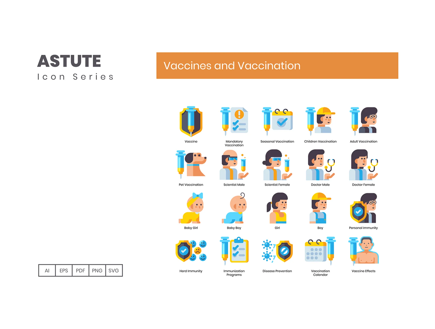 65 Vaccines and Vaccination Icons | Astute Series 2