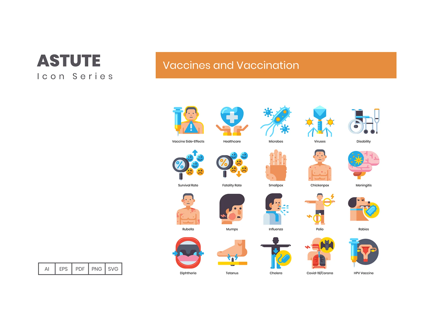 65 Vaccines and Vaccination Icons | Astute Series 3