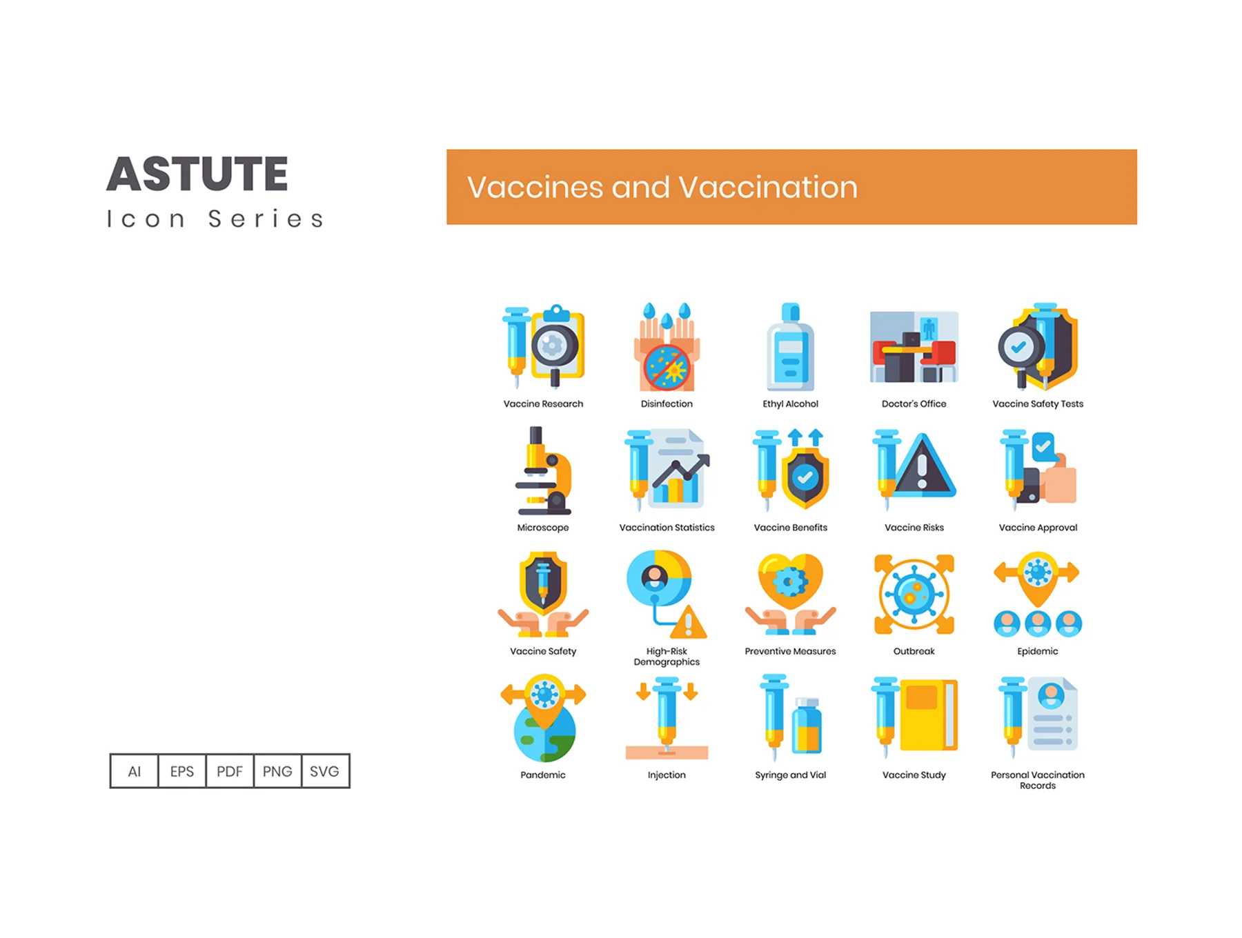 65 Vaccines and Vaccination Icons | Astute Series 4