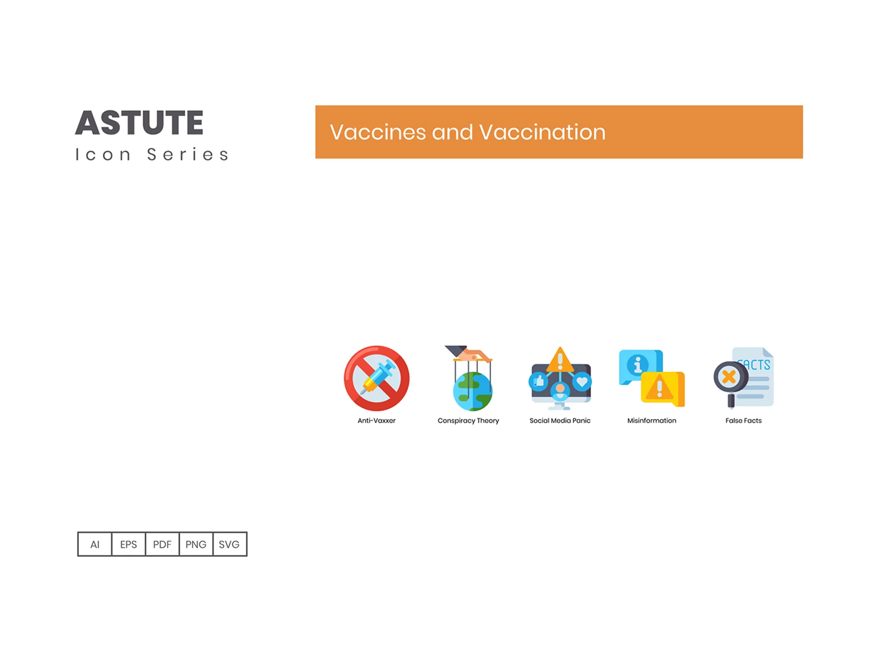 65 Vaccines and Vaccination Icons | Astute Series 5