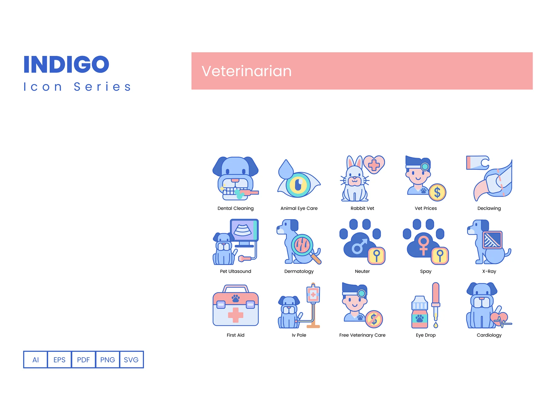 65 Veterinary Icons | Indigo Series 5