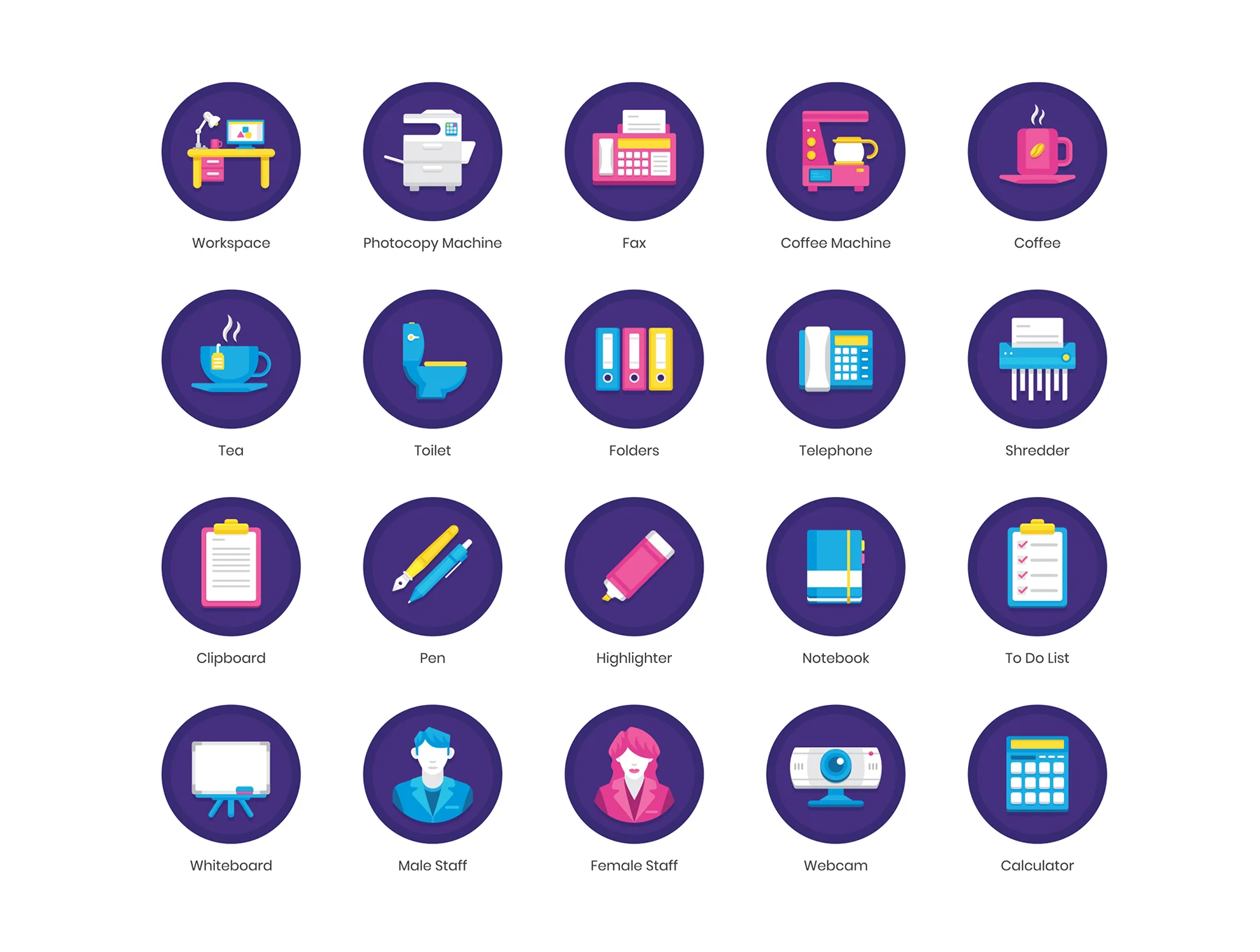 66 Office Icons | Orchid Series 2